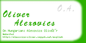 oliver alexovics business card